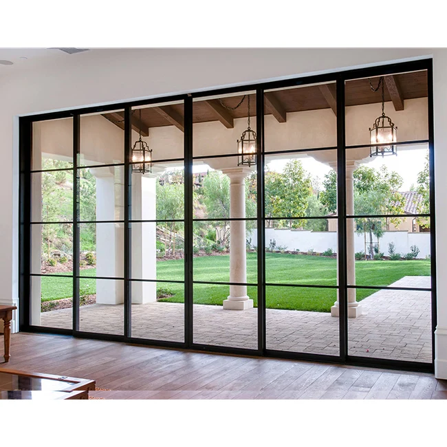 Exterior Conceal Pocket Slide DoorsSoundproof Energy Saving Aluminum Sliding Door Exterior Patio Sliding Glass Doors with Alumin