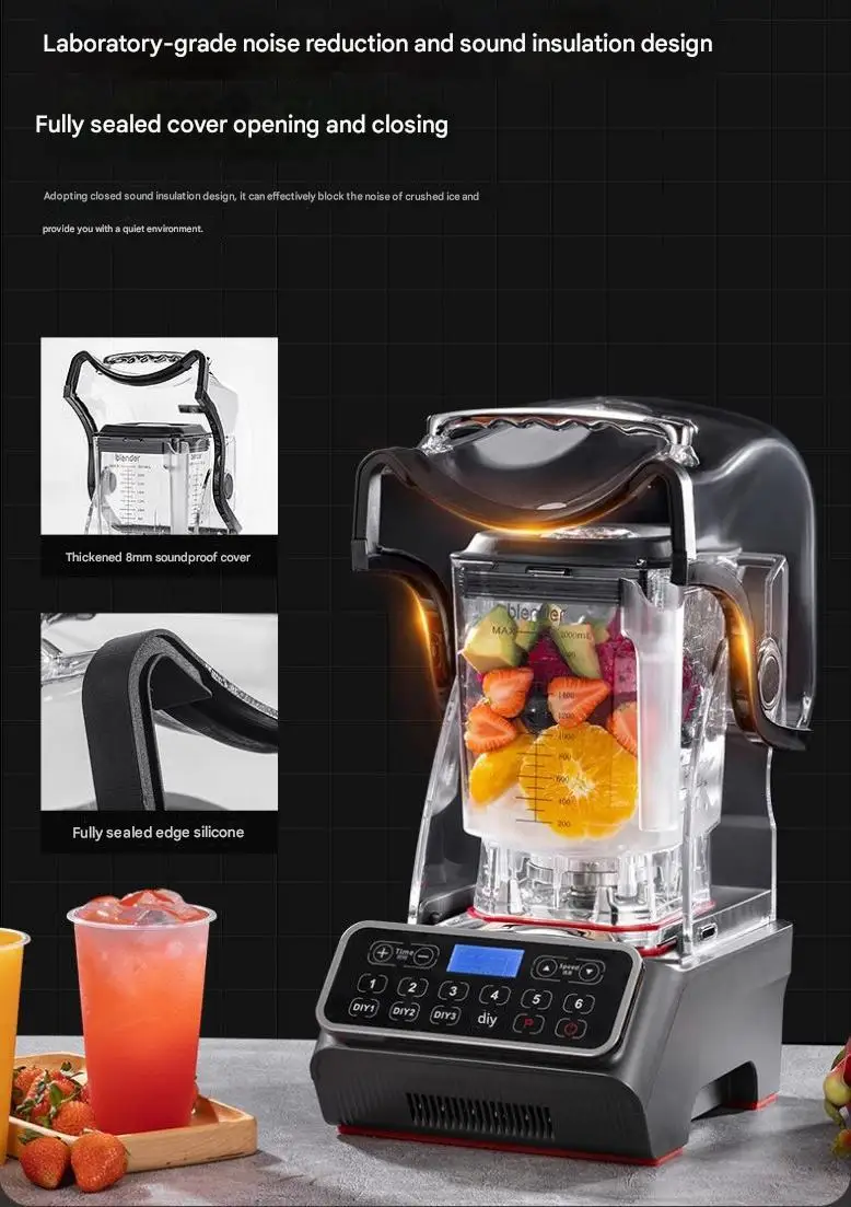 New Smoothie Mixer Professional 1800 Watt Commercial Blender Machine With Brushless DC Motor 2000ML Blender