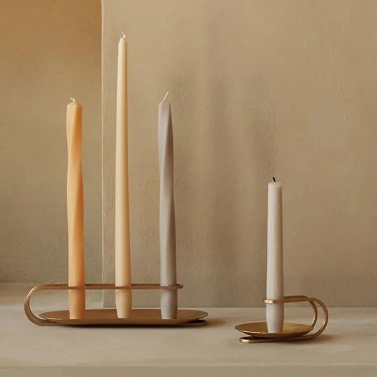 Unique Coffe Colored Conical Pillar Candle Luxury Retro Art Twist Strip Paraffin Wax Spiral Candles