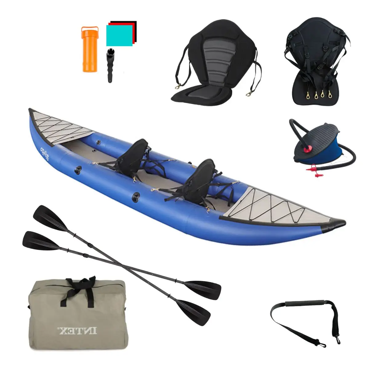 China manufacture fishing inflatable kayak 3 person folding 2 seater kayak canoe 2023