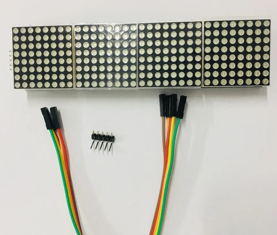 MAX7219 Dot Matrix Module Microcontroller 4 In One Display with 5P Line RED / BLUE / GREEN LED display support Bom