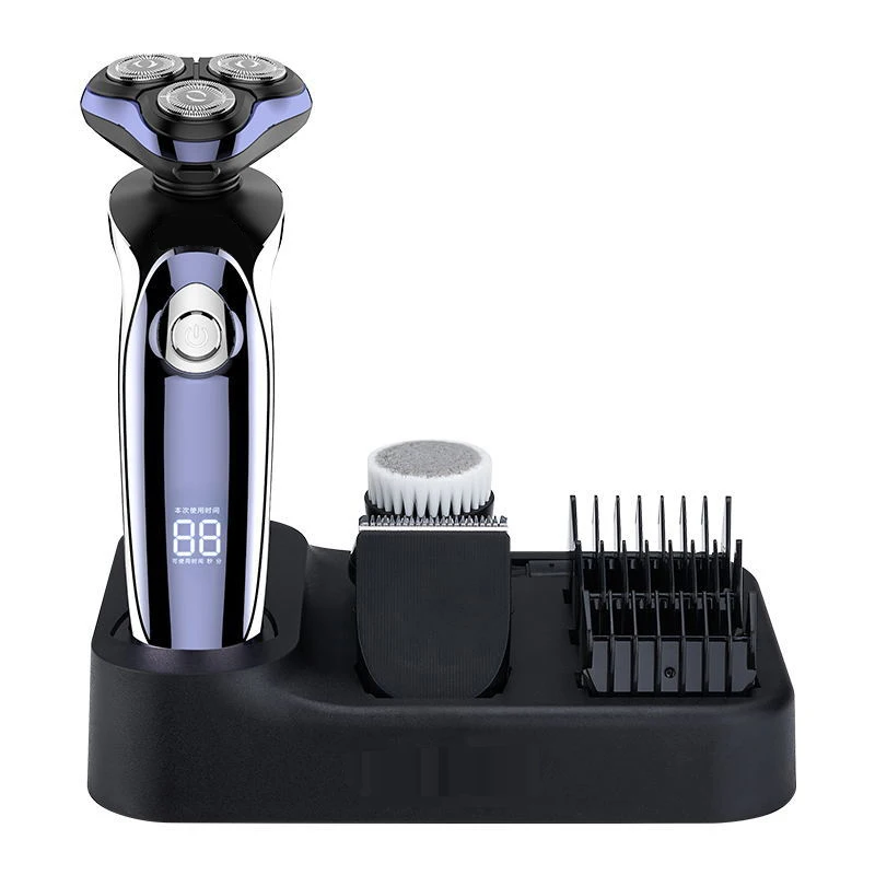 
5 in 1 Multifunction rechargeable LCD electric shaver razor for men with nose hair trimmer hair clipper function 