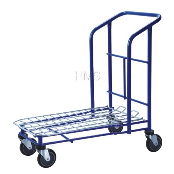 Supermarket Warehouse Trolley Metal Carts Heavy Duty Transport Warehouse Carts