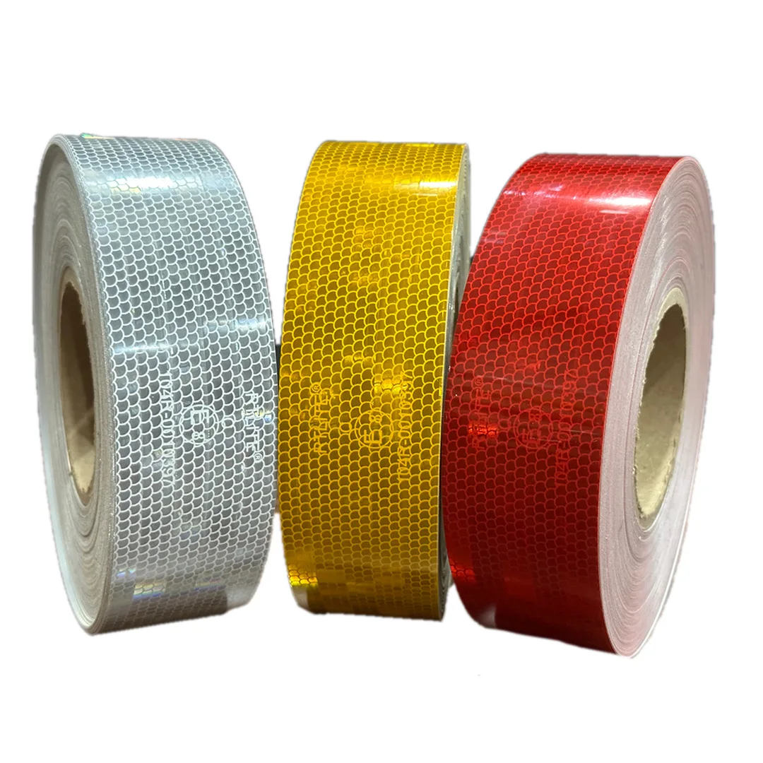 Acrylic CE MARK 2INCH PMMA Yellow  Metallized Vinyl Adhes Sticker E8 Reflective Tape Cinta Reflectiva