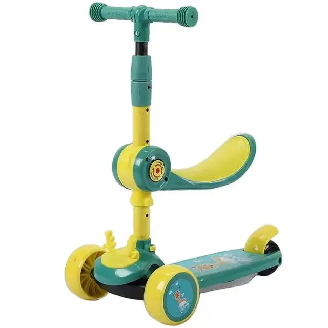 Adjustable Height Skateboard Child Scooter Foldable  Mini Kids Kick Scooter With LED Light Kids Foot Scooter