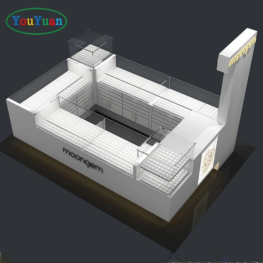Jewellery kiosk mall showcase jewelry cabinet display round tower wine display island diamond showcase