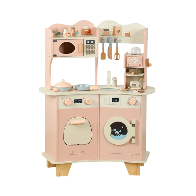 New design kids wooden kitchen toy children pretend cooking role play pretend with house toy play kitchen set for toddlers