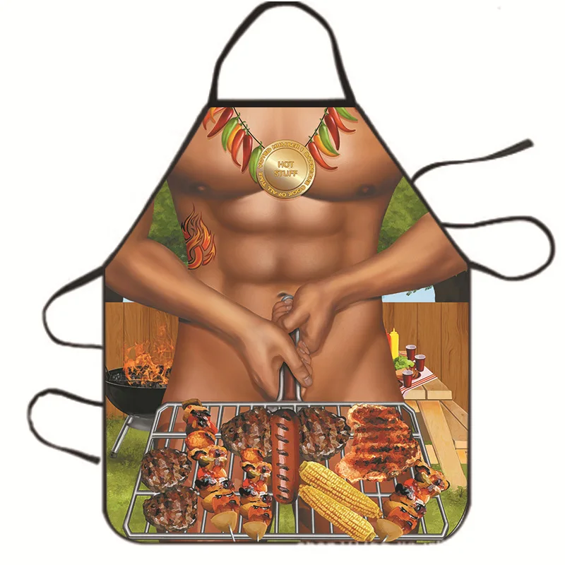 BBQ Party Sexy Male Cooking Grilling Adult Baking Kitchen Waterproof Funny Apron for Men