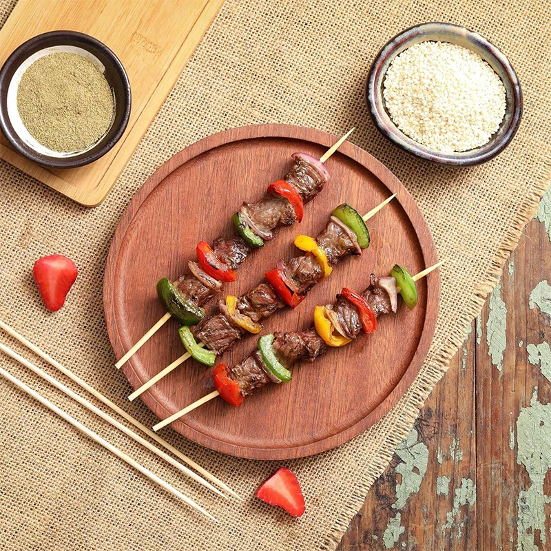 DAPHYLA Bamboo Skewer Sticks for Disposable Grill Disposable Grilling Marshmallow Skewers for BBQ Skewer of 100