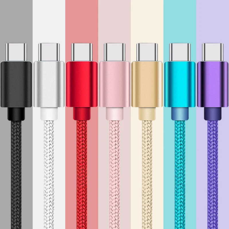 Quick Charge Usb Cable 3ft 6ft 10ft Nylon Braided Type C Data Cable for Samsung original