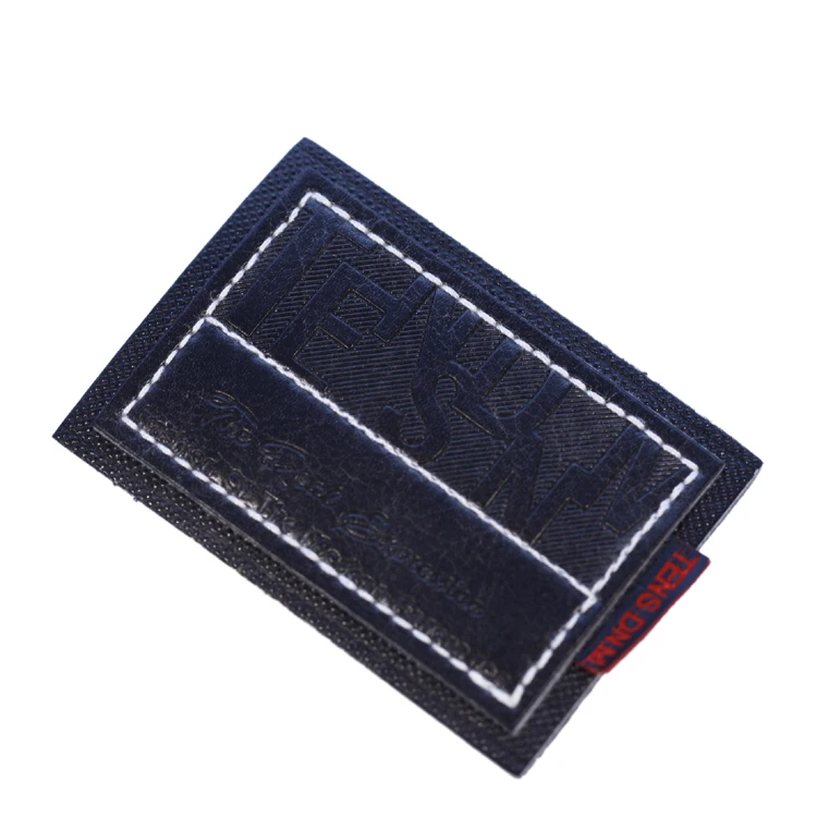 custom jeans hat leather patch logo repair faux patch self-adhesive laser engraving leather logo patches for clothing