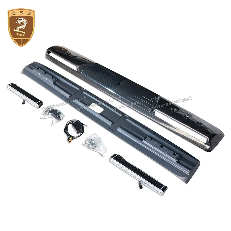  Upgrade B Style Carbon Fiber Front Roof Wing Spoiler With LED Light For Mercedes Bens G Class W464 G63