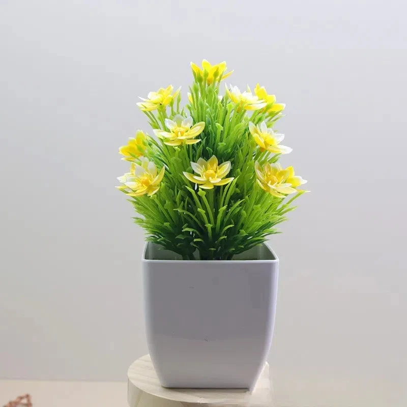 Simulation plant pot green plant home decoration small plastic flower pot small desktop simulation flower bonsai