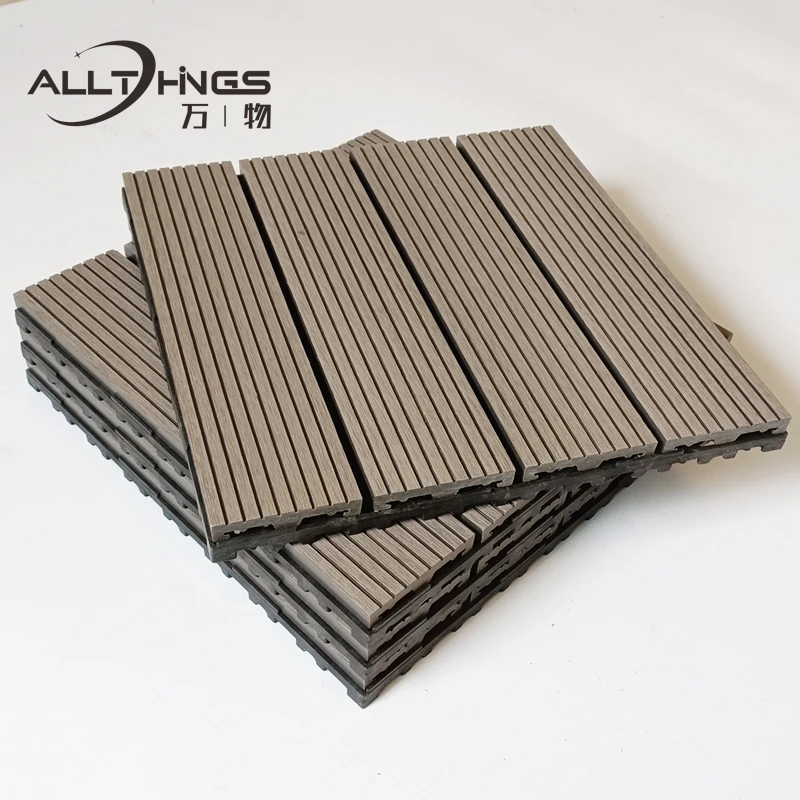 WPC Diy Wood plastic Composite garden patio terrace Floor Interlocking Outdoor Decking Tiles