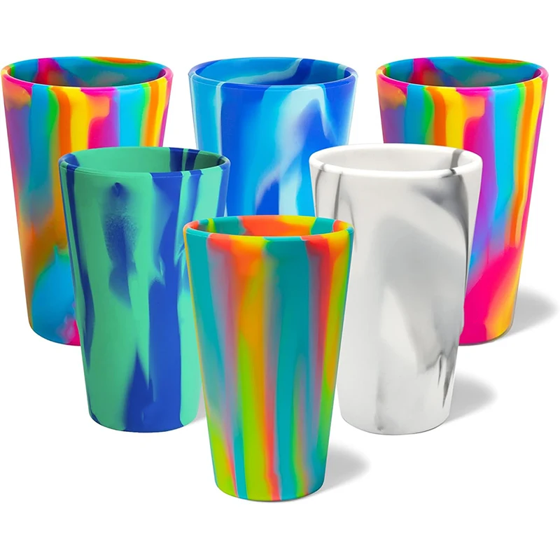 16oz Unbreakable Silicone Pint Glasses Food Grade Silicone Cup Shatterproof Drinking Cup Silicone Mugs Tumblers Water Cups