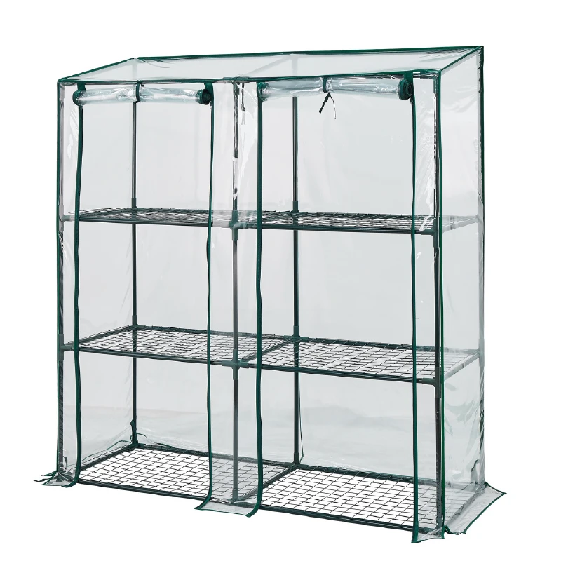 Стальная рама с наклонным верхом для теплицы