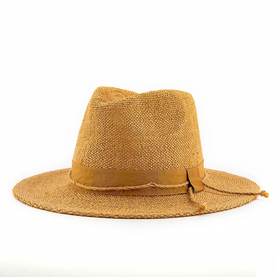 Custom Hand Woven Wide Brim Fedora Panama Lady Beach Sun Wholesale Straw Hats
