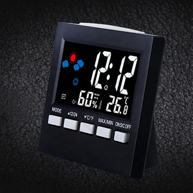 Weather station Digital Alarm clock Temperature Humidity Meter hygrometer Backlight Portable Travel Weather Channel desk Clock