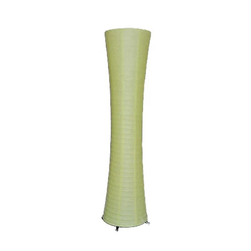 Thin cylindrical collapsible floor paper lamp