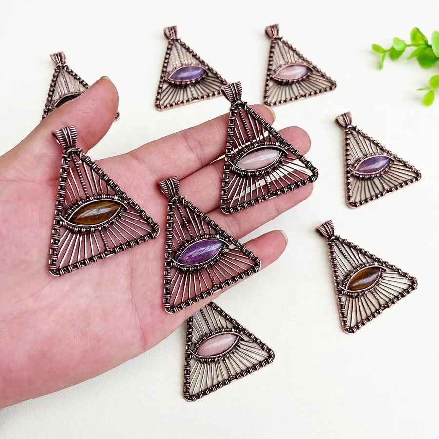 Natural Crystal Evil Eyes Pendant Tiger Eye Stone the Eye Of Horus for Necklace