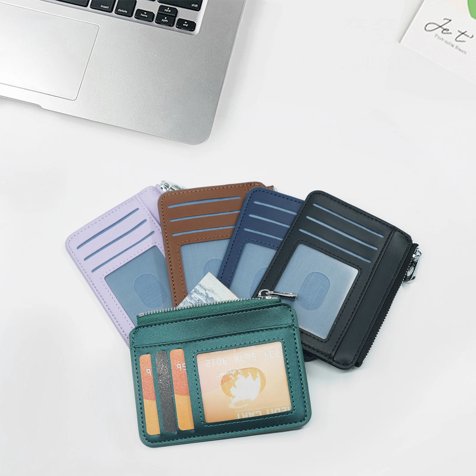 Wallet Credit Multi-Card Bag Fashion PU Function Zipper Ultra-Thin Organizer Case Student Women Coin Purse