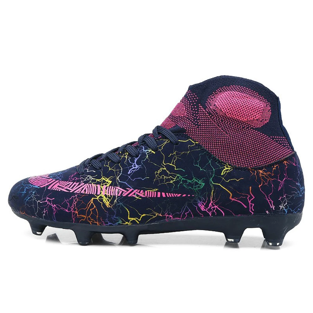 FREE SAMPLE Hot Sale Men Soccer Cleats High Ankle Football Shoes Long Spikes Outdoor Soccer Training Boots Soccer Shoes