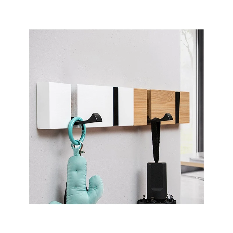 Multi-purpose Hanging Solid Wood Coat Rack Hanging Rack In Bathroom Kitchen Behind Door