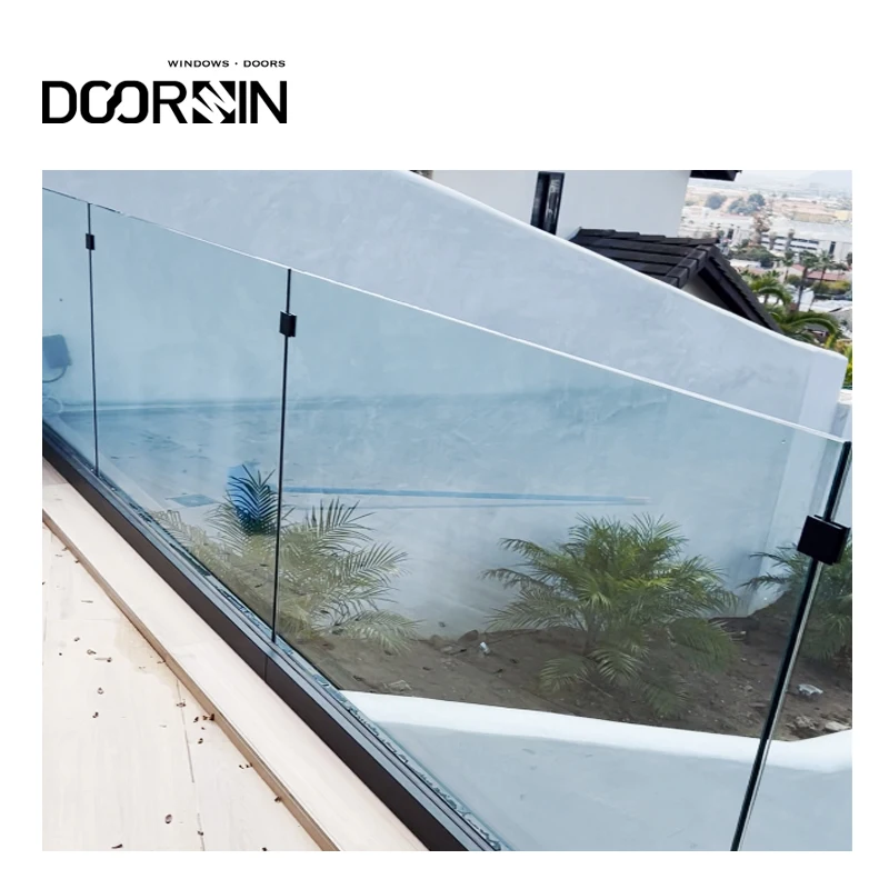 Outdoor Easy Install Tempering Glass Balcony Railing And Glass Design