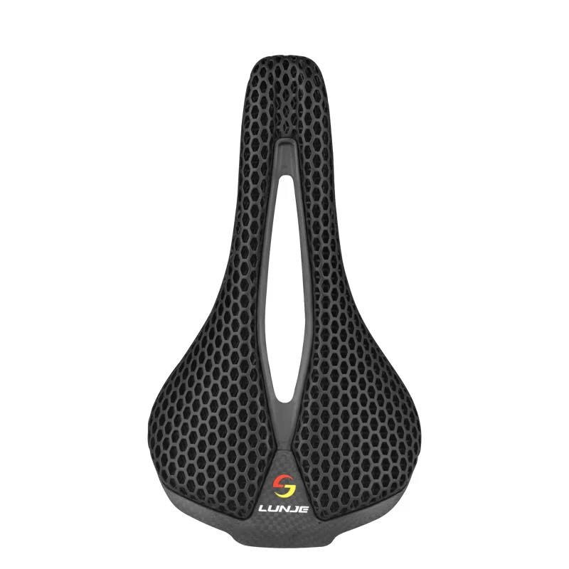 Lunje 3D Technology Prints Carbon Fiber Honeycomb Seat Cushions Professional Breathable Mountain Road Bike Saddle