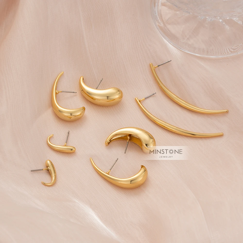 Fashion Copper Earrings Sets Customized Earrings Plated With 18K Gold High Quality Earrings For Gift