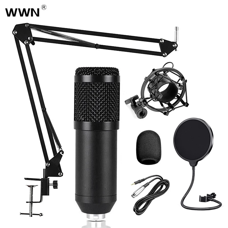 
 Профессиональные Дешевые тела диафрагма в форме сердца направленность BM800 Студийный конденсаторный микрофон набор  