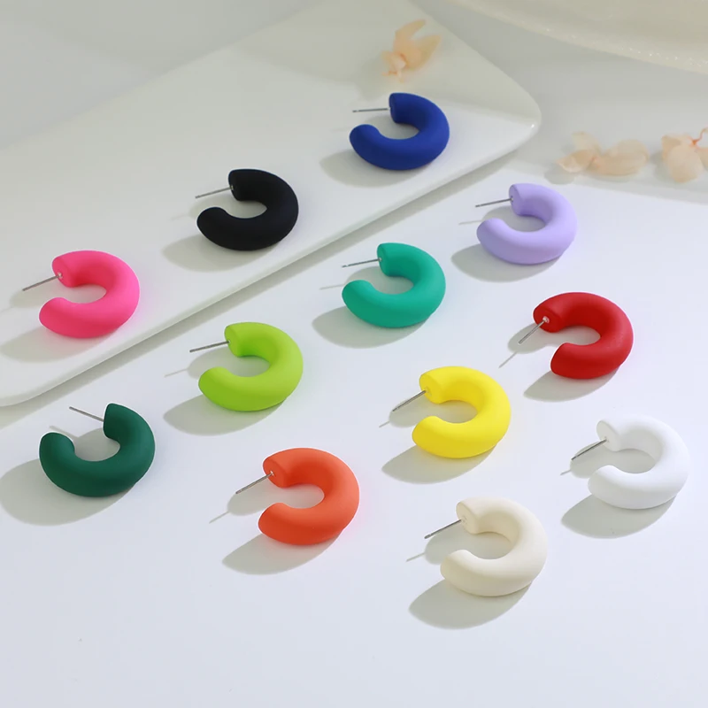 Wholesale Good Quality Colorful Women Fashion Jewelry Exaggerated Large Chunky Acrylic Earrings