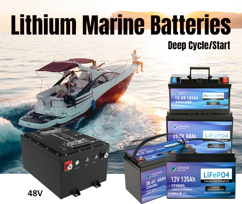 Center Power 36 volt marine lithium ion batteries 36v 100ah lifepo4 deep cycle marine battery