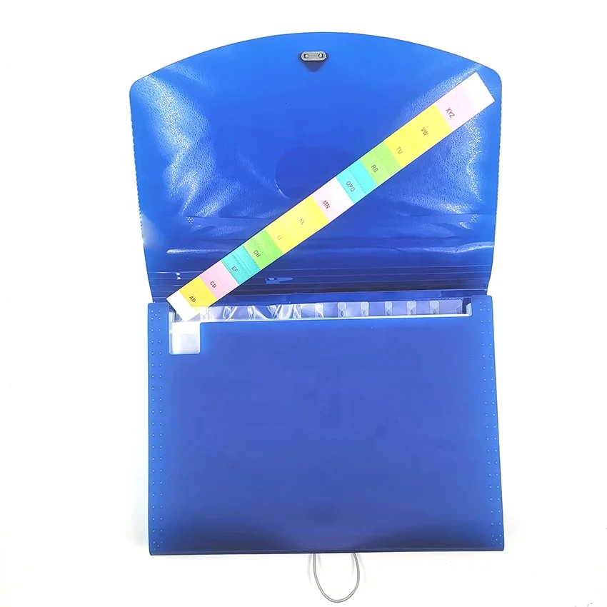Wholesale Office presentation Colorful Plastic Organ Folder File Bag Expanding With Elastic