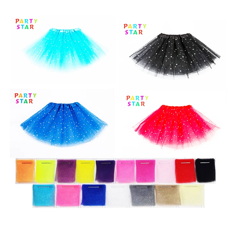 Hot Sell Stars Sparkling Polyester Multicolor Tutu Skirt Fluffy Layered Tulle Adult Tutu Women Professional Ballet Tutu