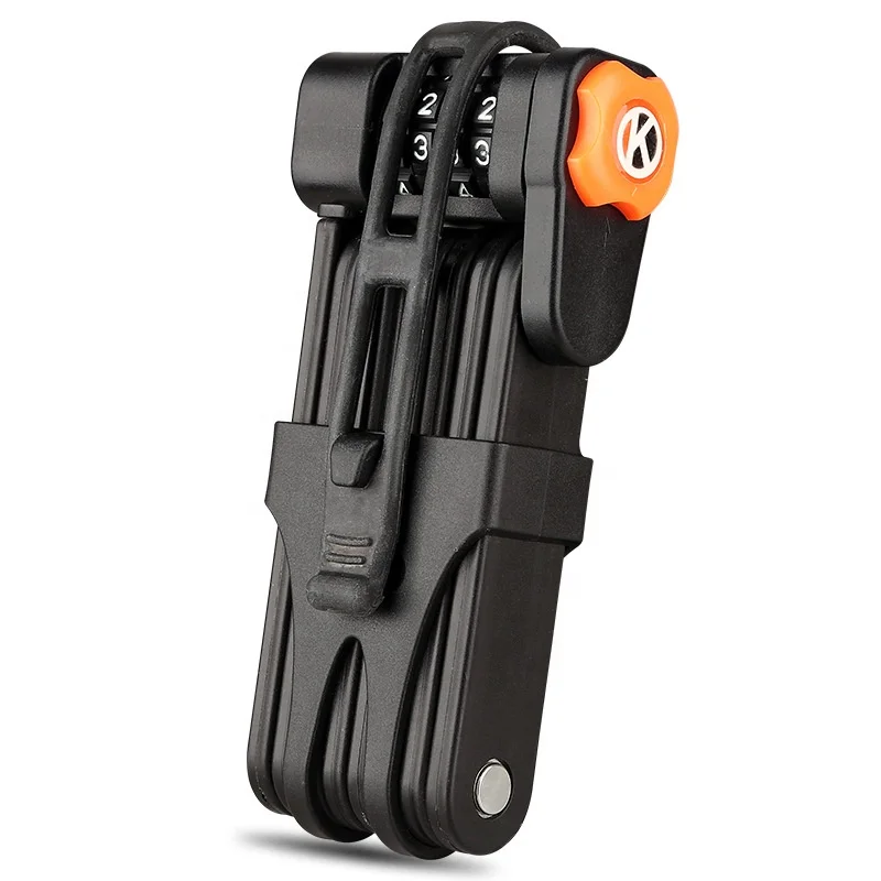 Heavy Duty Anti Theft Smart Secure Guard Folding Bike Chain Lock with Keys and Frame Mount for Bikes or Scooters