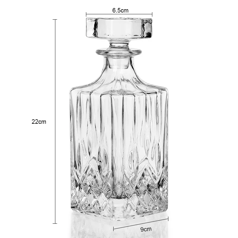 
Square 700ml 26oz Crystal glass Whiskey Decanter with Glass Stopper 
