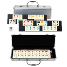 Rummy Tiles Game, Travel Games Rummy Board Game, Rummy Set with Aluminum Case,