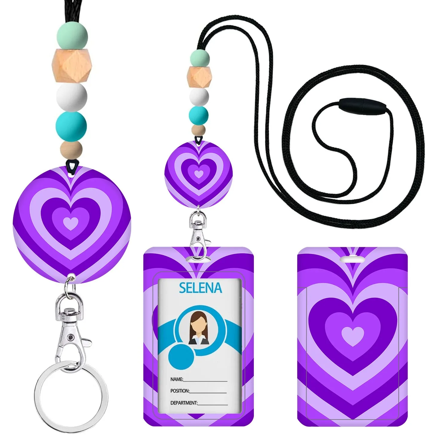Free sample Lanyard with Badge Holder Retractable Badge Reel with Detachable Neck Lanyard accept custom id card holder