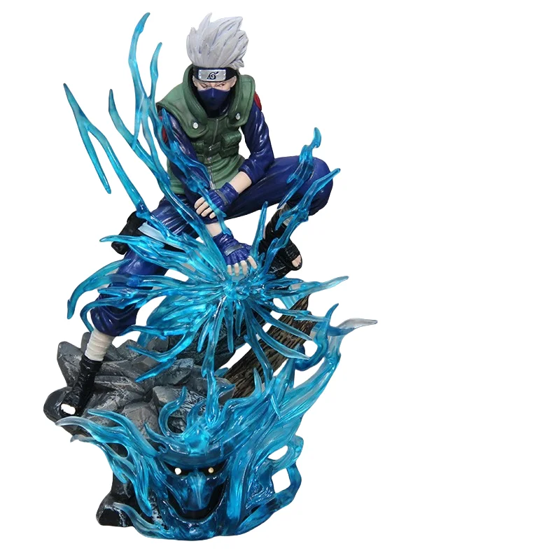 Narutoed Figureten Year Bairen Kakashi ручной работы тысячи птиц синие спецэффекты аниме-модель украшения