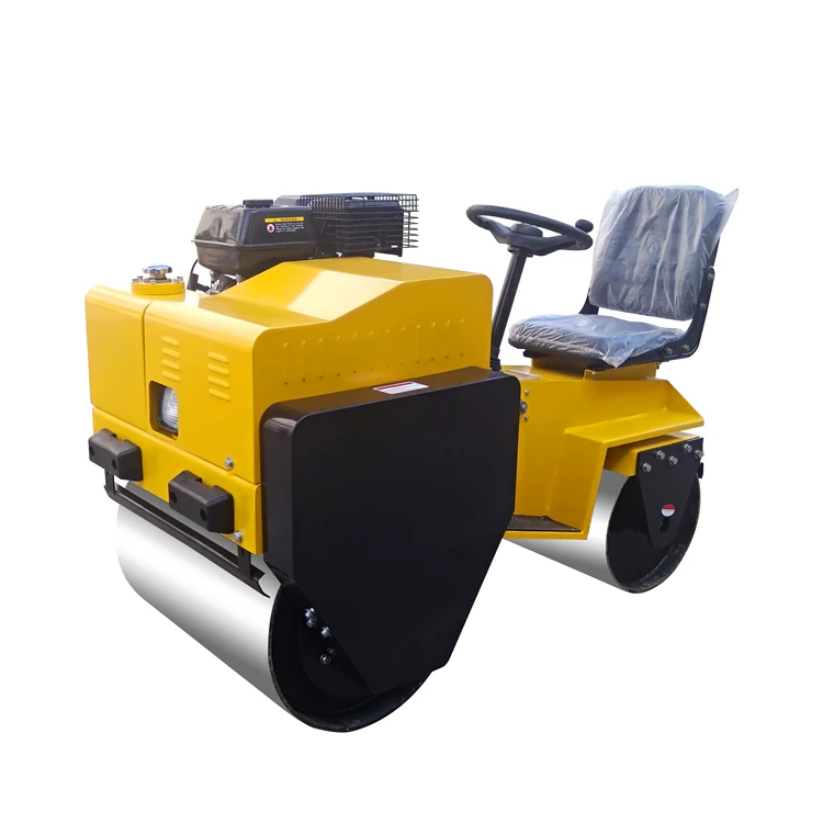 Low price fully hydraulic 850kg pedestal roller self propelled vibrating wheel ride on roller for sale