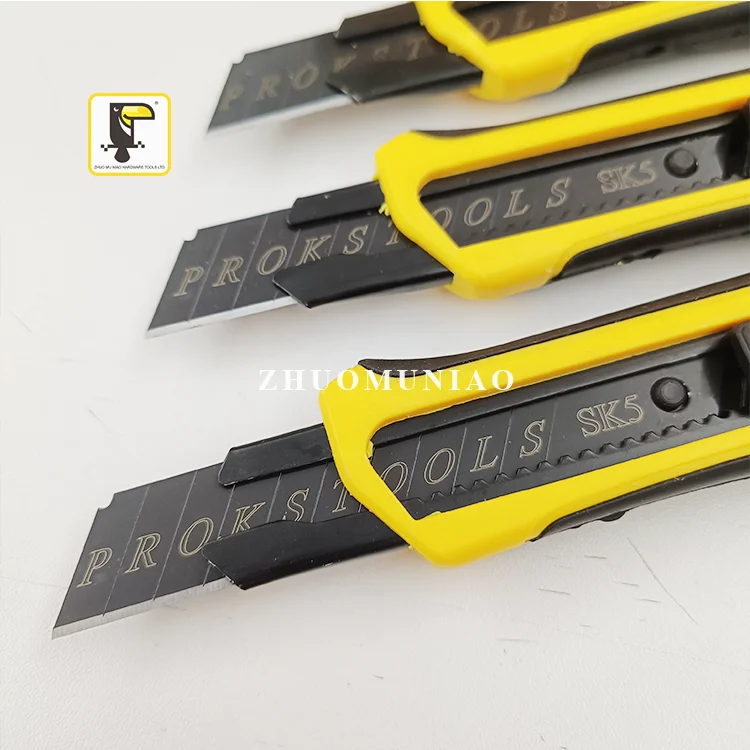 18 mm snap off plastic knife auto locking wallpaper safety retractable cardboard paper cutter