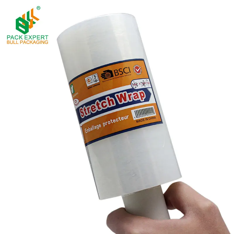 Lldpe Hand Use Stretch Film Colorful Clear Wrapping Film Small Size Stretch Roll Protecting Film Manufacture