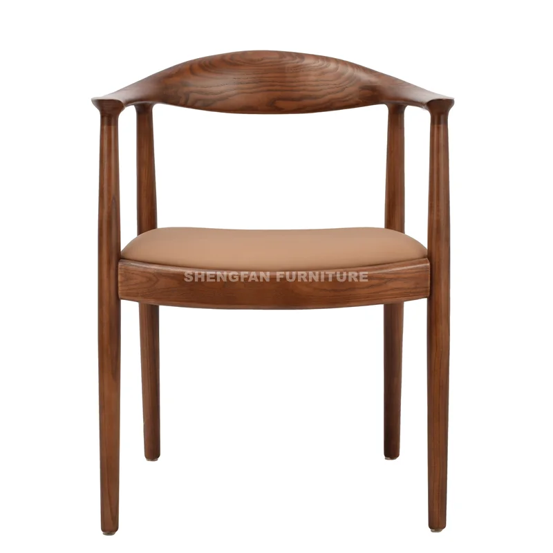 Manufacturers Mid Century Dark Wood Dining Chairs Leather Upholstered Presidents Coffee Office Lounge Arm Chair