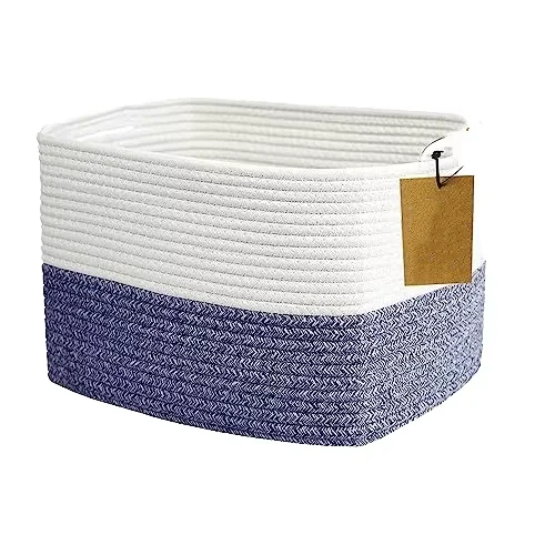 Newest designed handmade square laundry hampers Baby toys Gift organizer with handles cotton rope woven storage basket