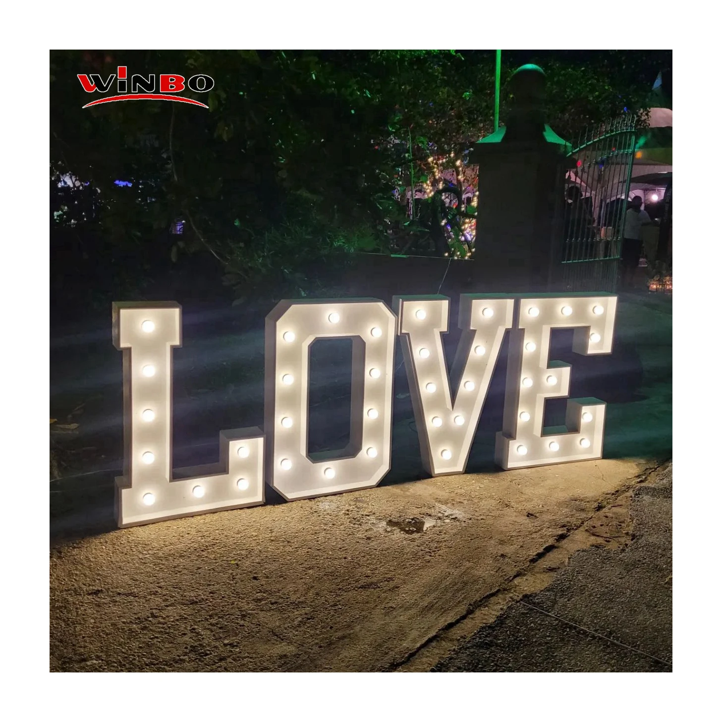 Winbo Manufacturer 3ft 4ft 5ft Customized Waterproof Giant Light Up Letters NO MOQ Marquee Numbers