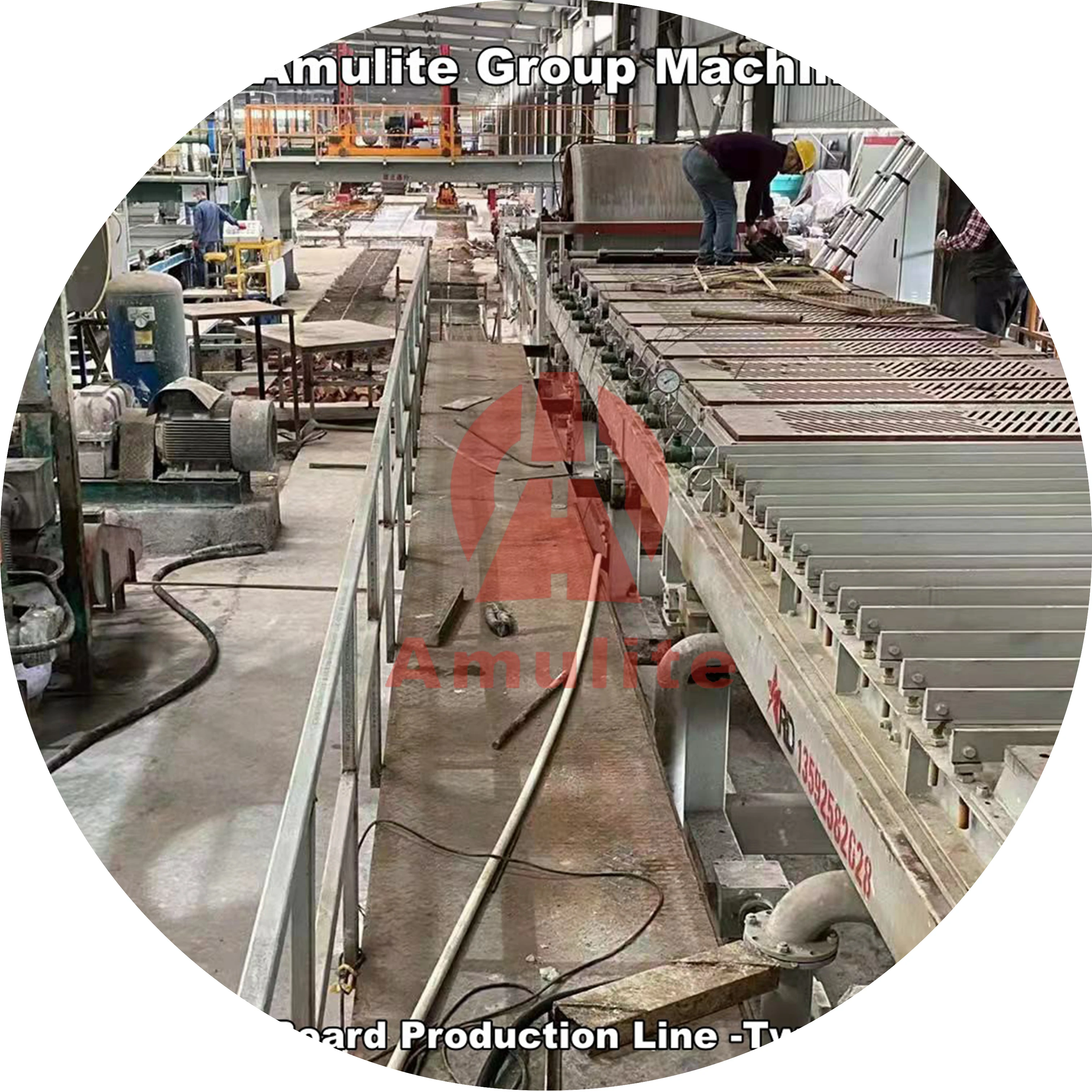 China Amulite Manufacture Flow-On Slurry Sheet Forming Process fiber cement board/calcium silicate board production line