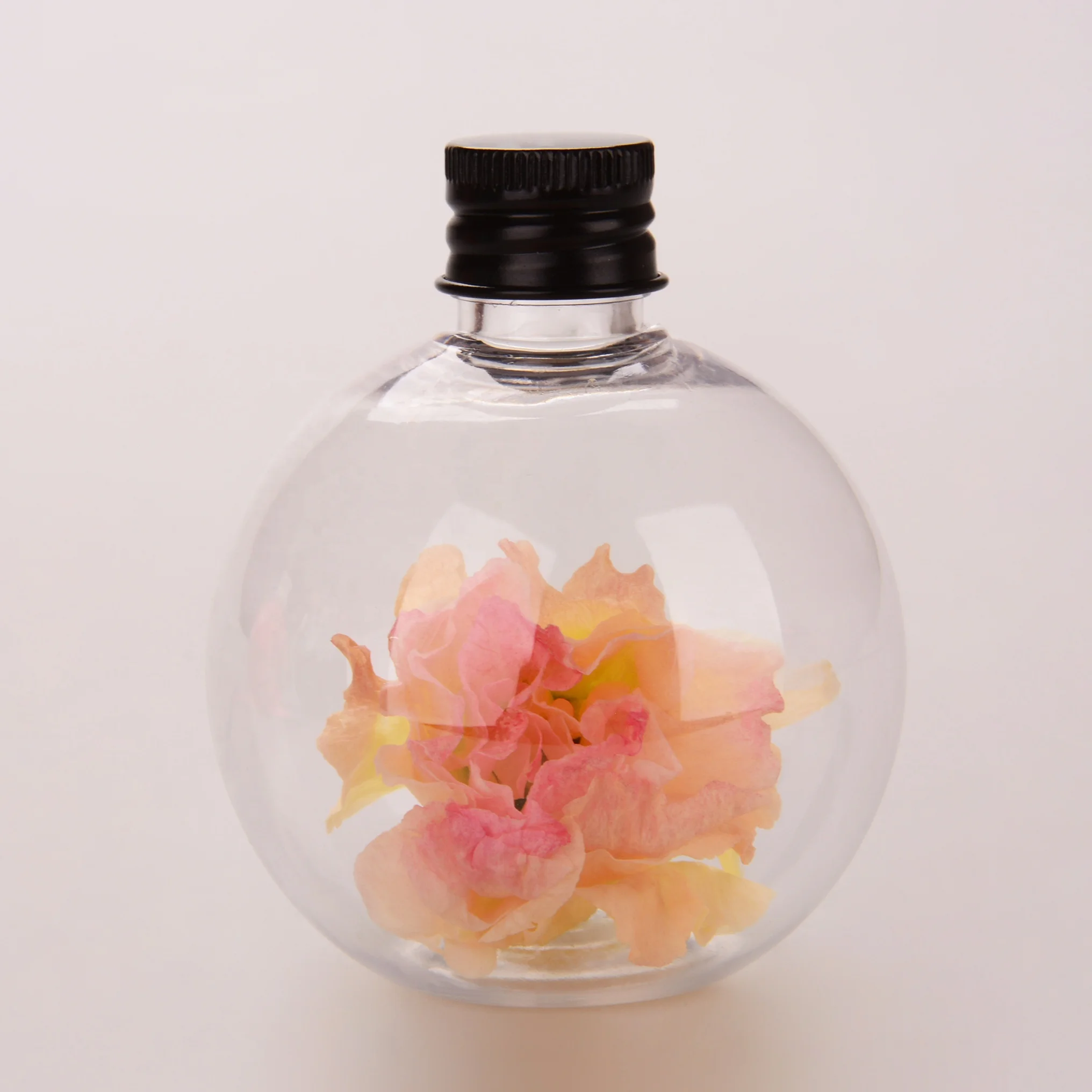 80ml 100ml 150ml 220ml 400ml Unique Light Bulb Shape Plastic Drinks Bottle with Silver Gold Metal Screw Cap Plastic PET Bottle