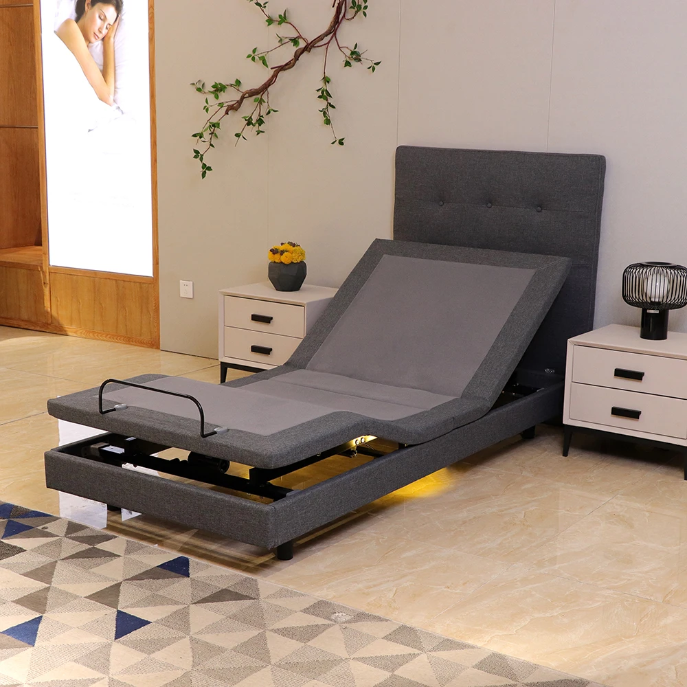 Factory Direct Sale Adjustable Bed Mechanism Wire or Wireless Remote Control Smart Adjustable Bed Base And Frame With Massage