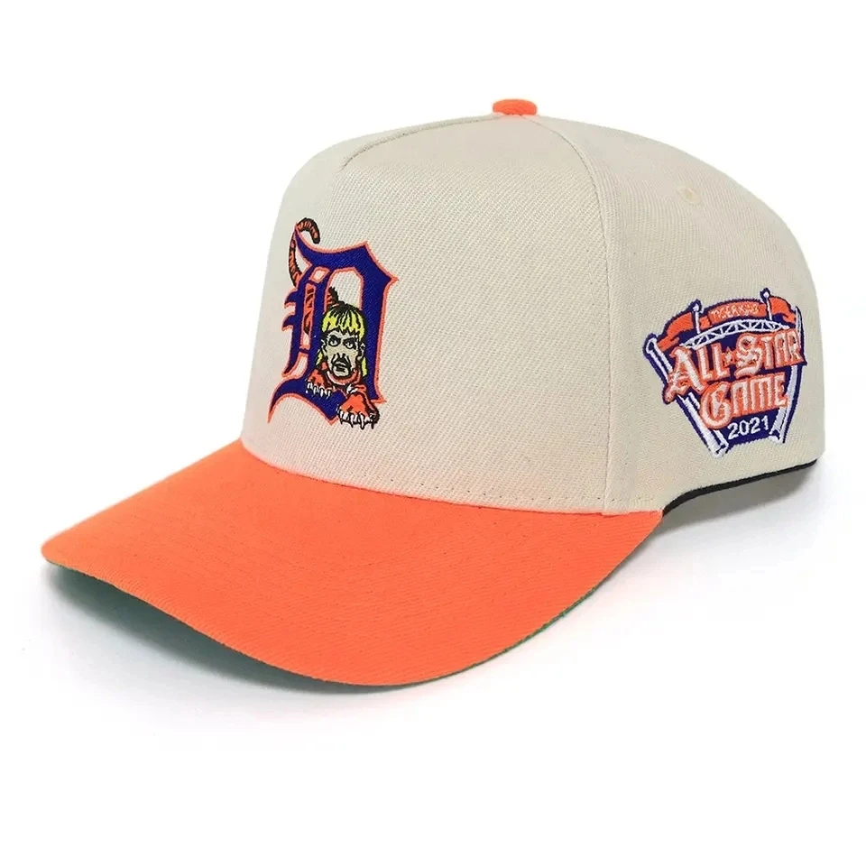 China Factory Low MOQ Custom High Quality MID Crown Acrylic Fabric Baseball Hat 5 Panel a Frame Cap with Embroidery Logo